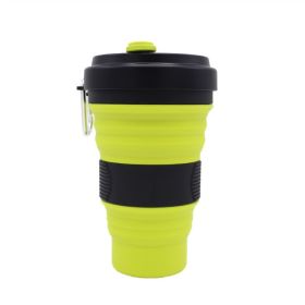 Color: Yellow black, Capacity: 550ml - Travel folding coffee cup