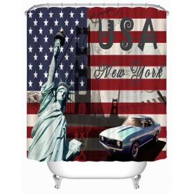 72x72 -Inch Completely Polyester  Colormix Car Series Shower Curtains with 12 Rings