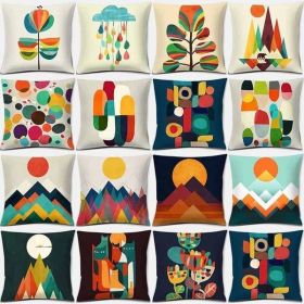 Abstract colorful wildflower mountain geometric square pillowcase home decoration car sofa cushion cover45cm*45cm 250325
