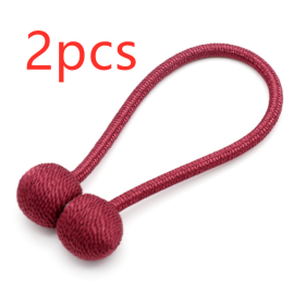 Color: Jujube2pcs, Size: 40cm - Hooked dormitory magnets free punching lace storage straps curtains with magnet buckles curtains fixed clip free