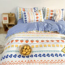 style: E, Bedding Size: 1.2M 3Pcs set - Four-piece Set Of Bedding And Student Dormitory Sheets With Brushed Aloe Cotton