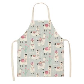 style: WQL0149 16, Size: 47x38 - Cartoon Cute Forest Alpaca Series Cotton And Linen Apron Support Customized Pictures