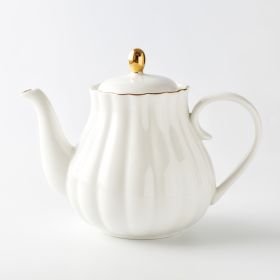 Color: White teapot - Exquisite Coffee Cup Dish European Afternoon Camellia Tea Tea Cup