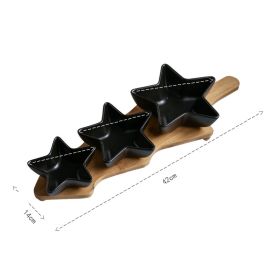 Color: Star black - Ceramic Fruit Divided Platter, Dried Fruit Plate, Dessert Plate, Melon Seed And Nut Plate