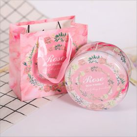 Color: Small. Pink flowers without ba - Food Grade Moon Cake Tinplate Tin Box Mousse Cake Tin Box Round Tin Box Wedding Candy Box