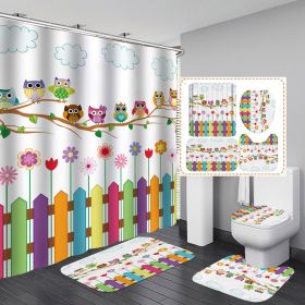 style: E, Size: 150x180cm - Printed Waterproof Polyester Bathroom Shower Curtain
