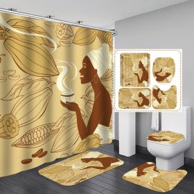 style: F, Dimensions: 180x200cm - Digital Printing Waterproof Polyester Shower Curtain Customized With Drawings