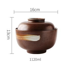 Color: Brown hair brush, Capacity size: 6.5inch - INS Net Red Underglaze Japanese Japanese Style Ceramic Rice Bowl