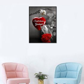 Color: Round, Size: 25x30 - Diy Diamond Embroidery Rhinestones Red Heart Stone Cross Stitch