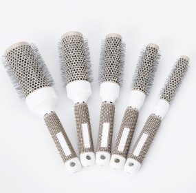 Size: 25MM - Hair Comb Nylon Silk Comb Comb Foreign Trade Ceramic Roll Comb Gray Aluminum Tube Comb Tender Hair Comb