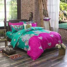 Color: E2.2m, Size: 220X240-3pcs, Model:  - Three-piece Set Of Ethnic Printing On Polyester Bed