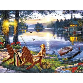 Color: Square, Size: 60x80cm - 5D Diy Diamond Embroidery Mosaic Pattern Summer Fishing Picture