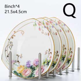 style: Q - Jingdezhen Household Ceramic Square Deep Plate 8 Inch Nest Plate European Round Dish Plate
