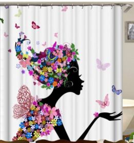 Size: 165x180, Style: yl0592# - African girl digital print shower curtain