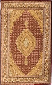 4' X 6' Red and Beige Oriental Power Loom Area Rug