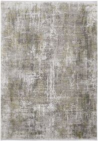 13' X 20' Gray and Ivory Abstract Power Loom Distressed Area Rug