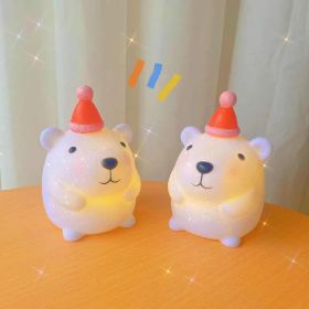 Color: Night light hamster hat - Cartoon Ins Creative Night Market Glowing Toy