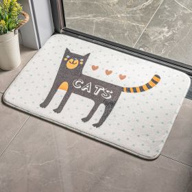 Color: Polka dot cute meow pose meow, Size: 60x90CM - Cartoon Cute Carpet Bedroom Door Mat Bathroom Non-slip Mat Absorbent Mat