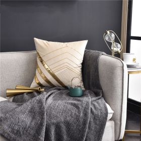 Color: White, style: Pillow included-45x45cm, Size:  - Light Luxury American Style Pillow Patch Leather Embroidered Cushion Sofa Cushion