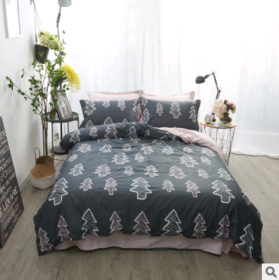 Color: Pink princess, Size: Standard - Pure cotton reactive print simple four-piece cartoon dinosaur bedding quilt cover sheets