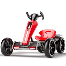 12V electric Kids Pedal Go Kart, Folder Go Kart, Outdoor Ride on Toy with Adjustable Seat, 4 Non-Slip EVA Wheels for Boys and Girls Aged 3-6 Year