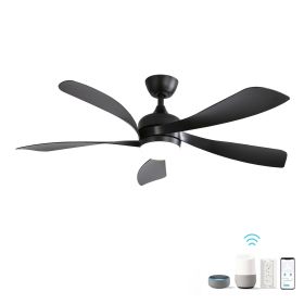52 Inch Low Profile Ceiling Fan with Lights Remote Control,Quiet DC Motor for Patio Living Room
