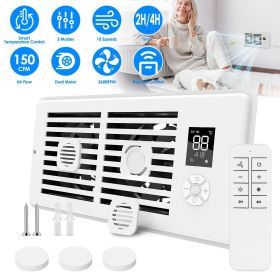 Register Booster Fan Smart AC Vent Booster Fan Fits 4" x 10" Register Holes with 3 Modes 10 Speeds 2H/4H Timer LCD Screen 2 Scent Diffuser Slots