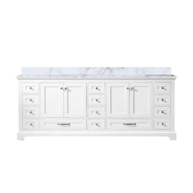 White Double Bath Vanity 84 in. W x 22 in. D, with Carrara Marble Top