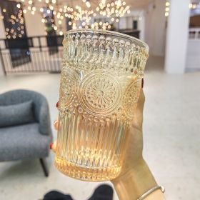 style: Amber 360ml - Home Sunflower Embossed Phnom Penh Glass Cup
