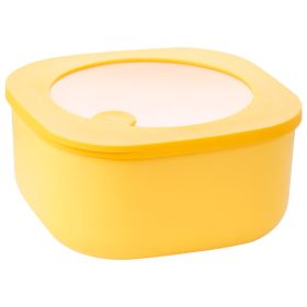 Color: Yellow, Capacity size: 600ml - Lunch Box Plastic Refrigerator Storage Box Frozen Microwave Heating Lunch Box Sealed Lunch Box Fresh-keeping Box