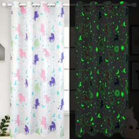Muwago Unicorn Curtains for Girls Bedroom Decor (size: 52 * 84 inch)