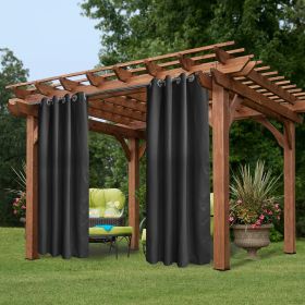 50inch*84inch luxurious woolen outdoor curtain with hanging straps combine elegance and durability for a comfortable outdoor space. (Color: Gray)