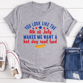 You Look Like The 4th Of July T-Shirt (Color: Athletic Heather, size: L)